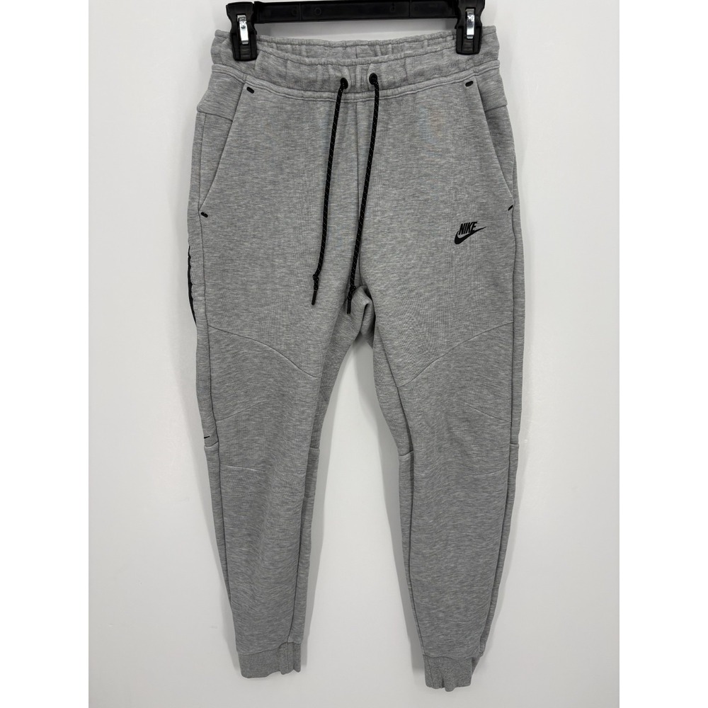 Nike Tech Men's Fleece Joggers Sweatpants Gray Zip Pocket Small, 28", HV0959-063